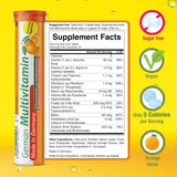 T&D Multivitamin effervescent tablets orange flavour close-up