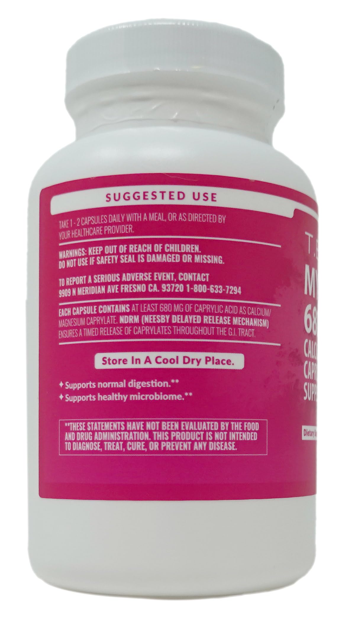 T.E.Neesby Mycopryl 680 magnesium capsules with dosage information