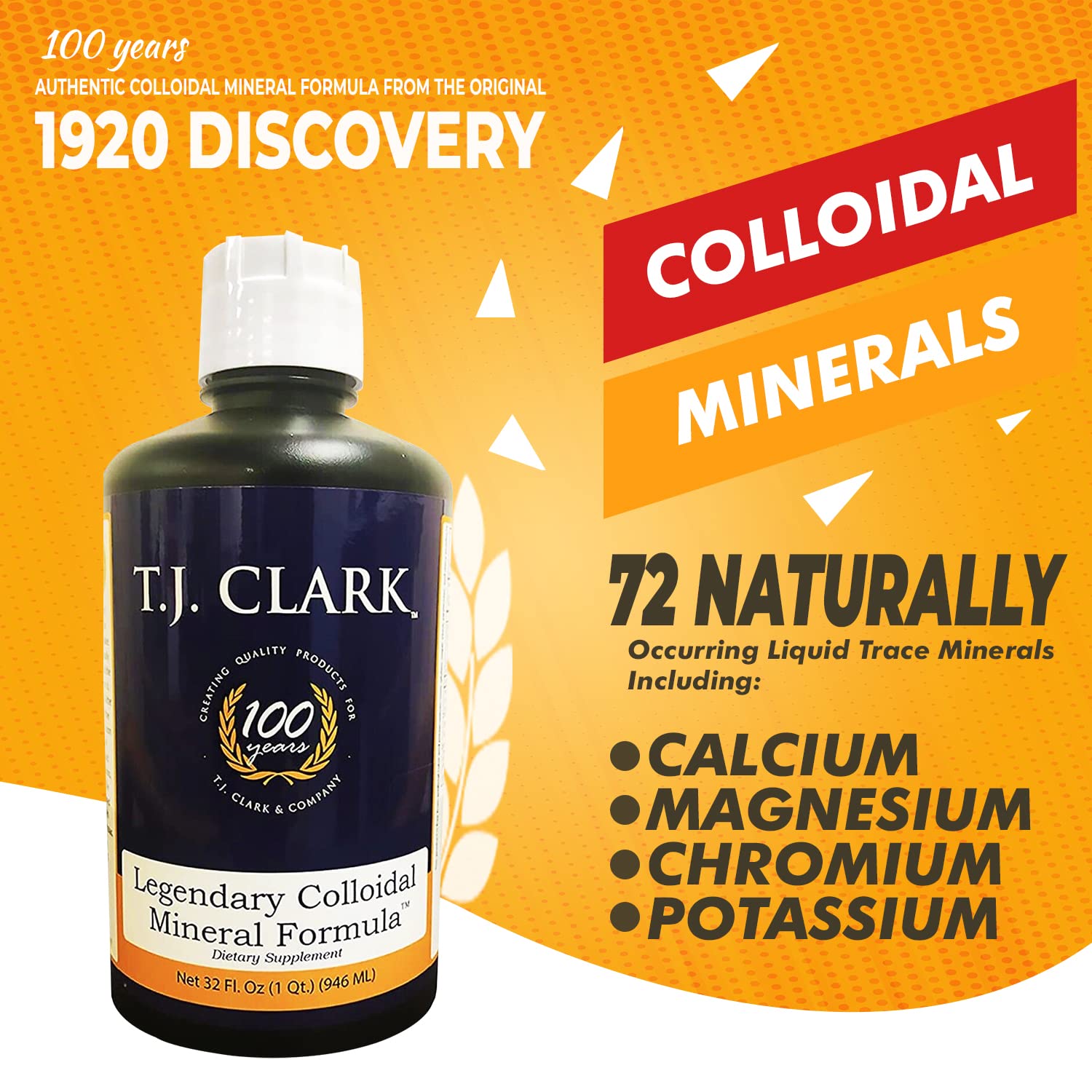 T.J. Clark Colloidal Silver Supplement side view showing bottle size