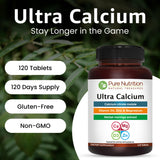Tablets of PURE NUTRITION Ultra Calcium Citrate 1250 mg on a surface