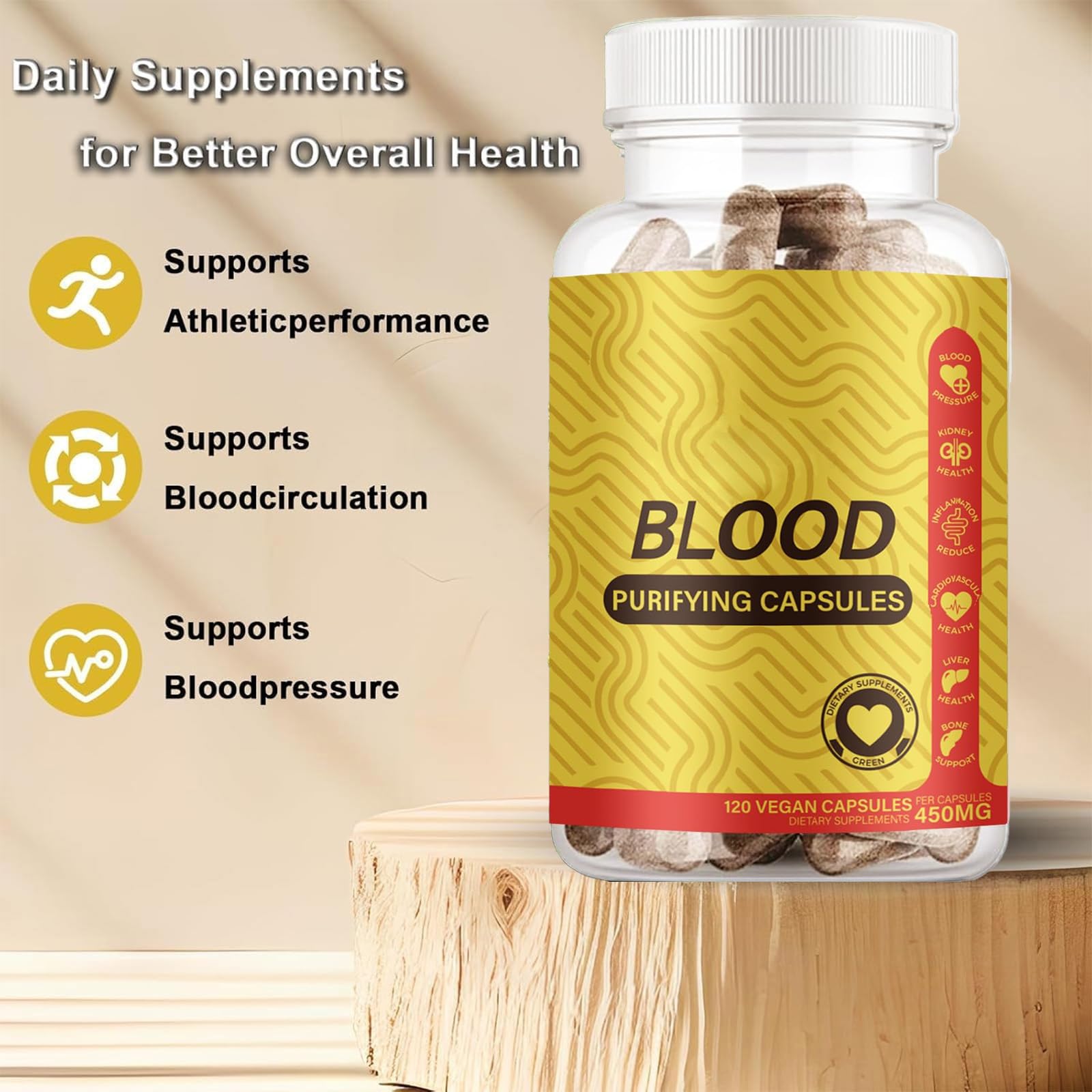 TAFUTY Daily Supplement Capsules with a glass of water