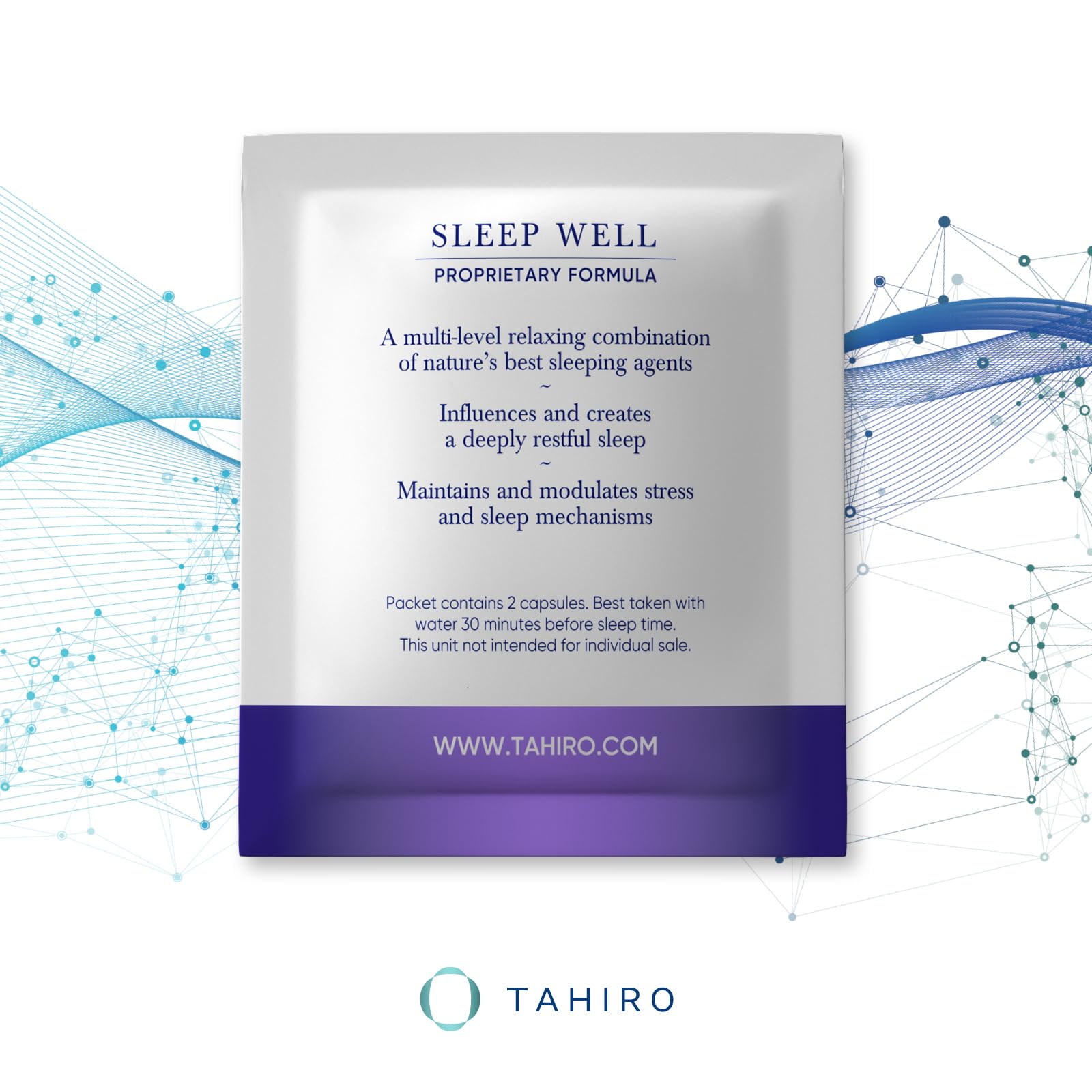 TAHIRO Sleep Well Capsules back view with ingredient list