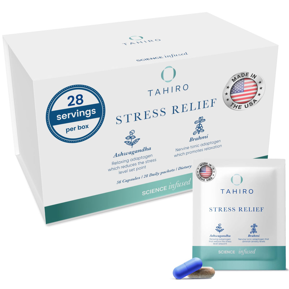 TAHIRO Stress Support Supplement front view of packaging
