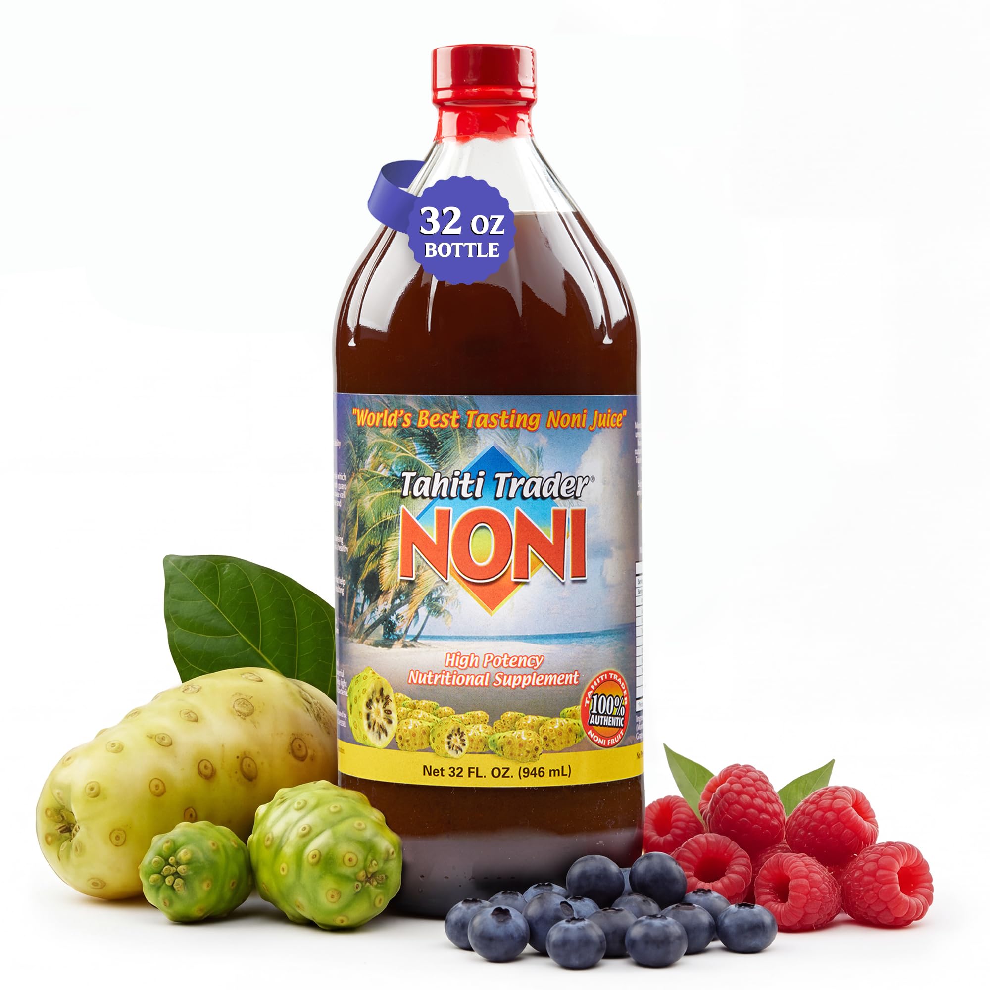 Tahiti Trader Noni Juice Organic 100% Pure 907g front view