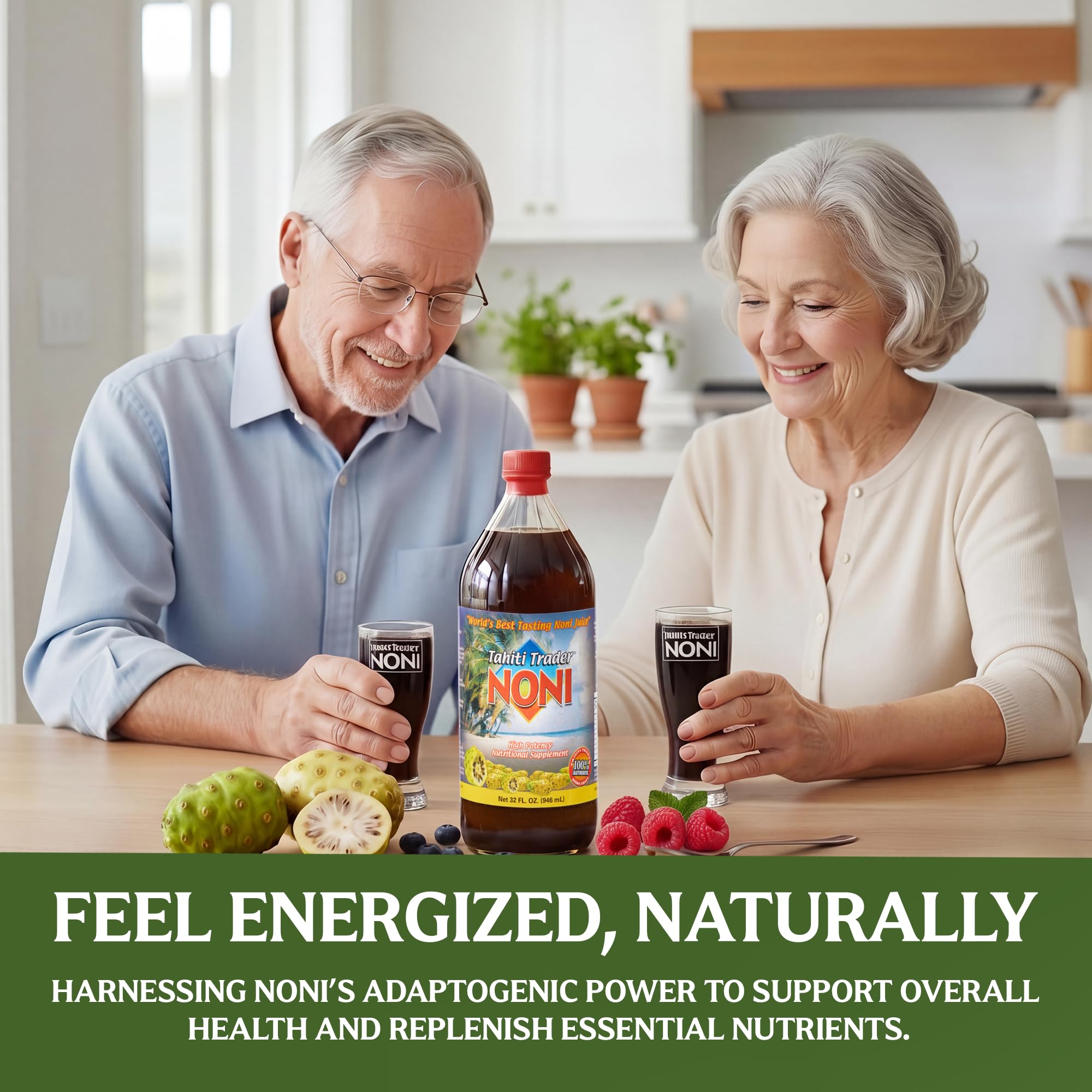 Tahiti Trader Noni Juice Organic 100% Pure 907g packaging