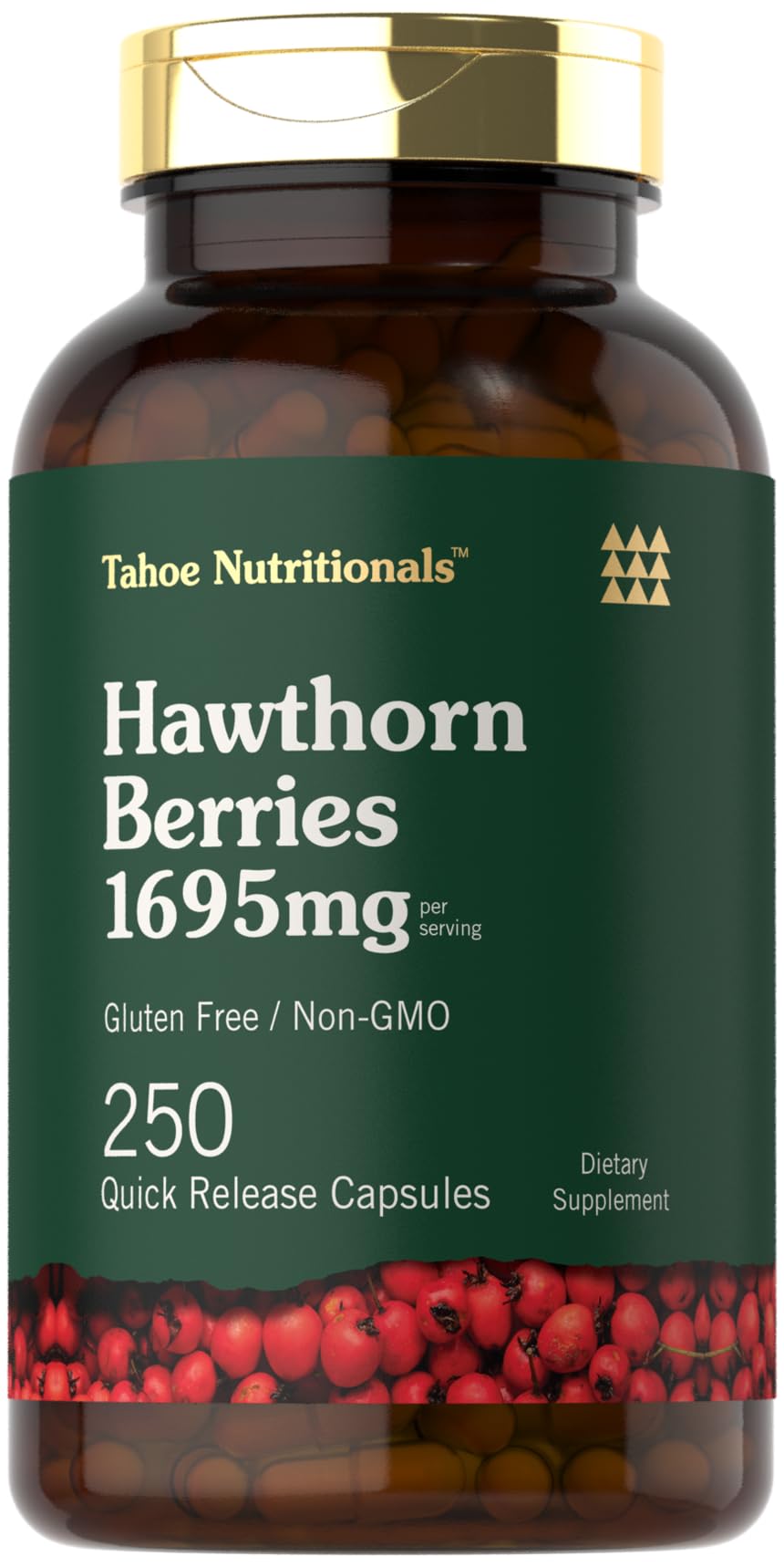 Tahoe Nutritionals Hawthorn Berry 1695mg capsules front view