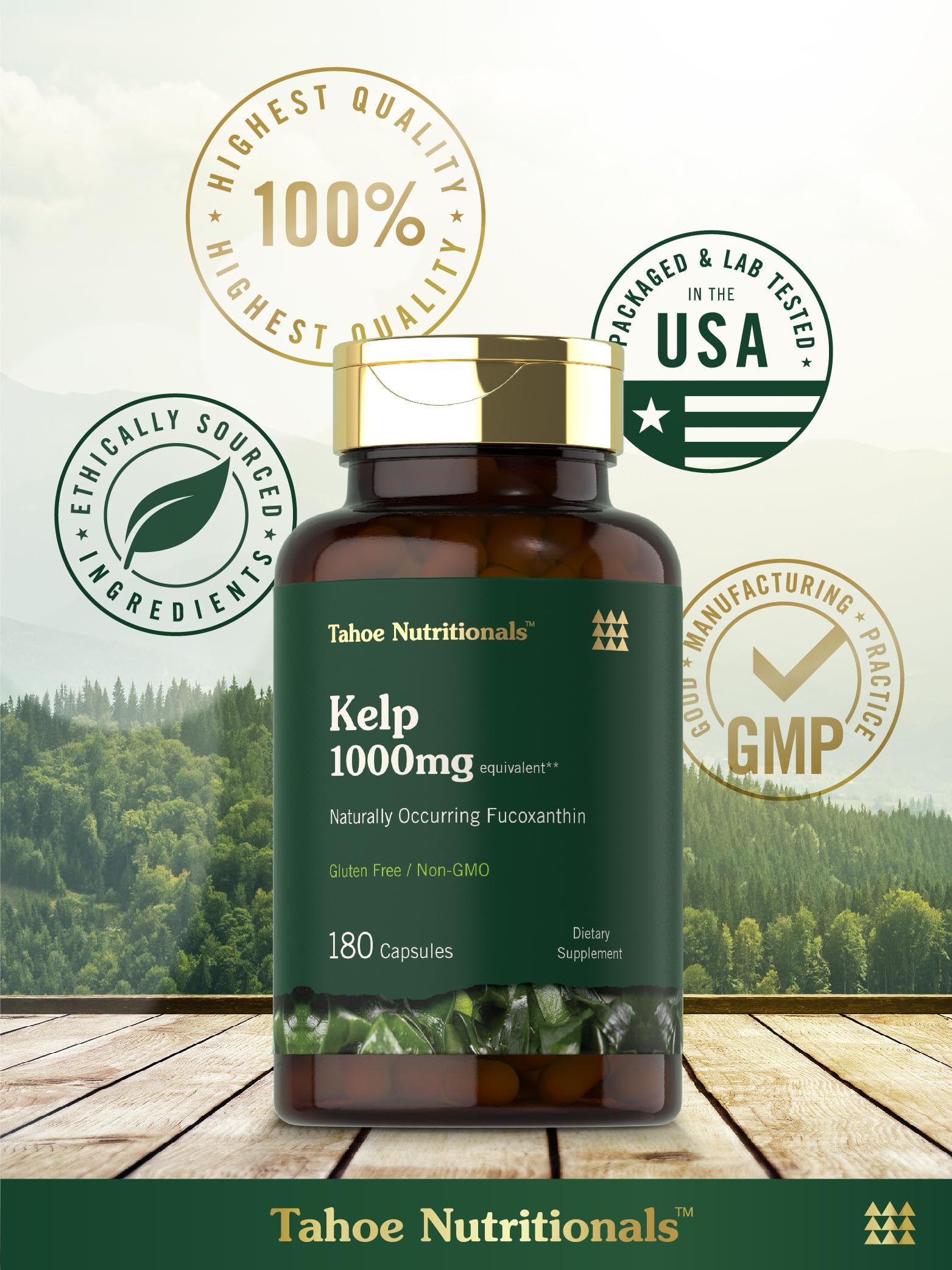 Tahoe Nutritionals Kelp Iodine Supplement 100g with Green Tea Extract