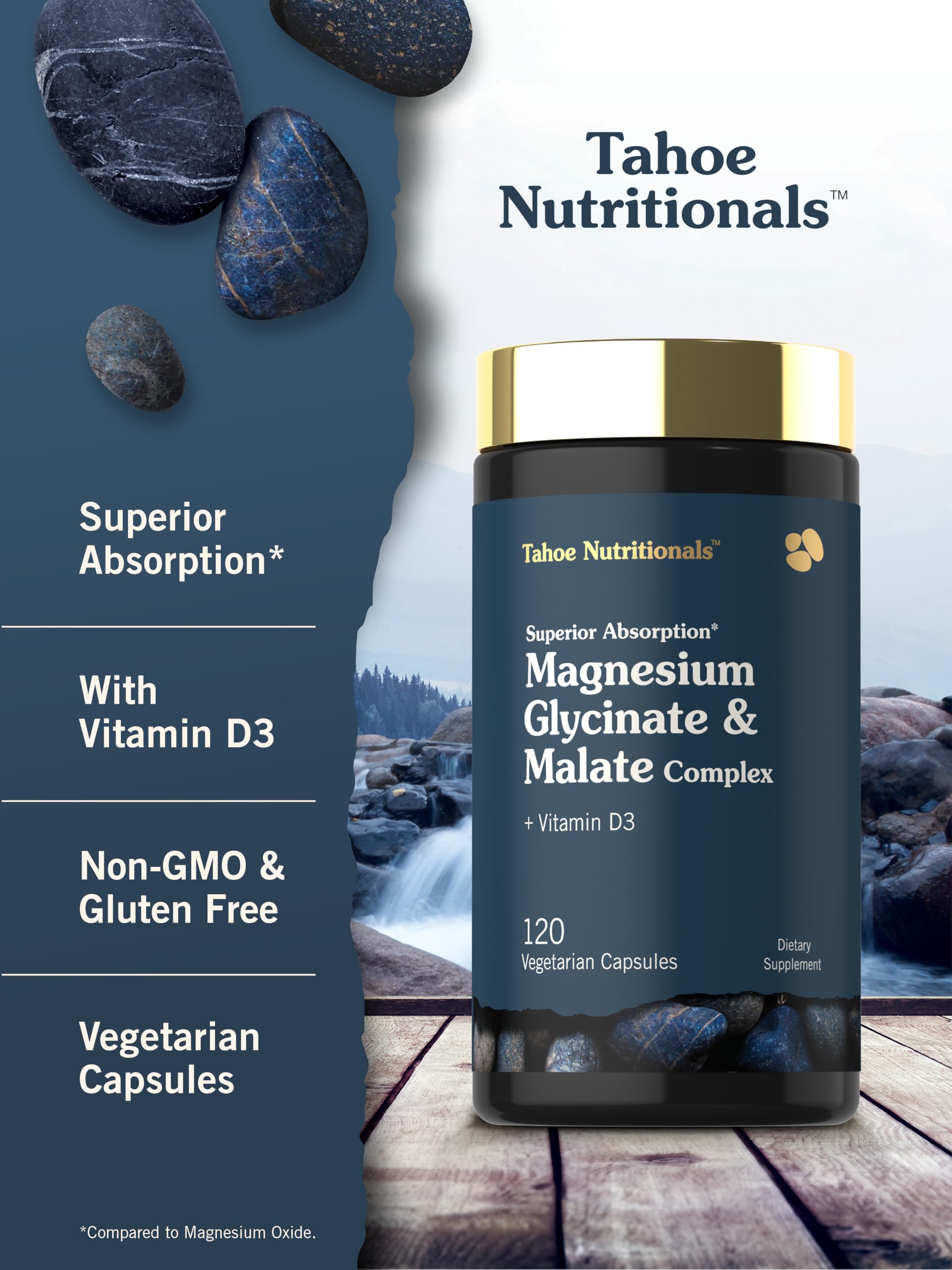 Tahoe Nutritionals Magnesium Complex with Vitamin D3 and Zinc