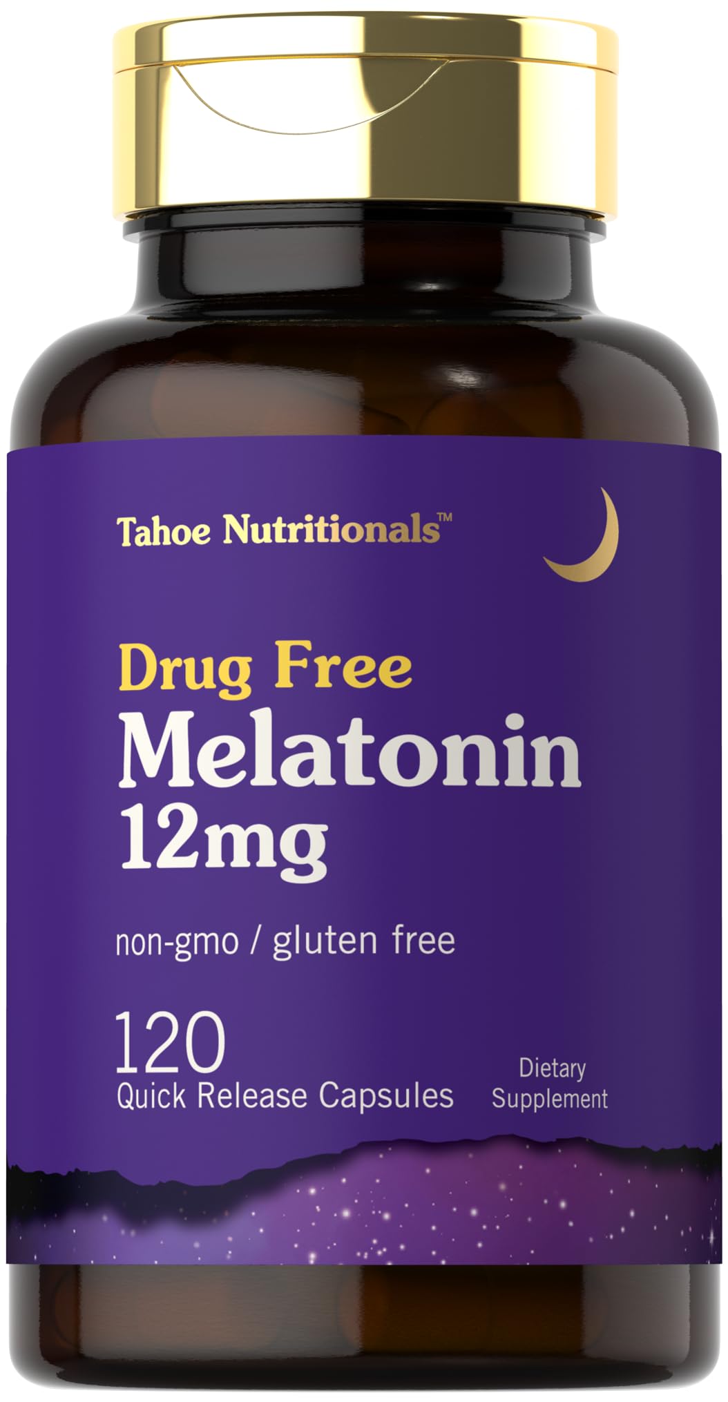 Tahoe Nutritionals Melatonin 12 mg 120 capsules front view