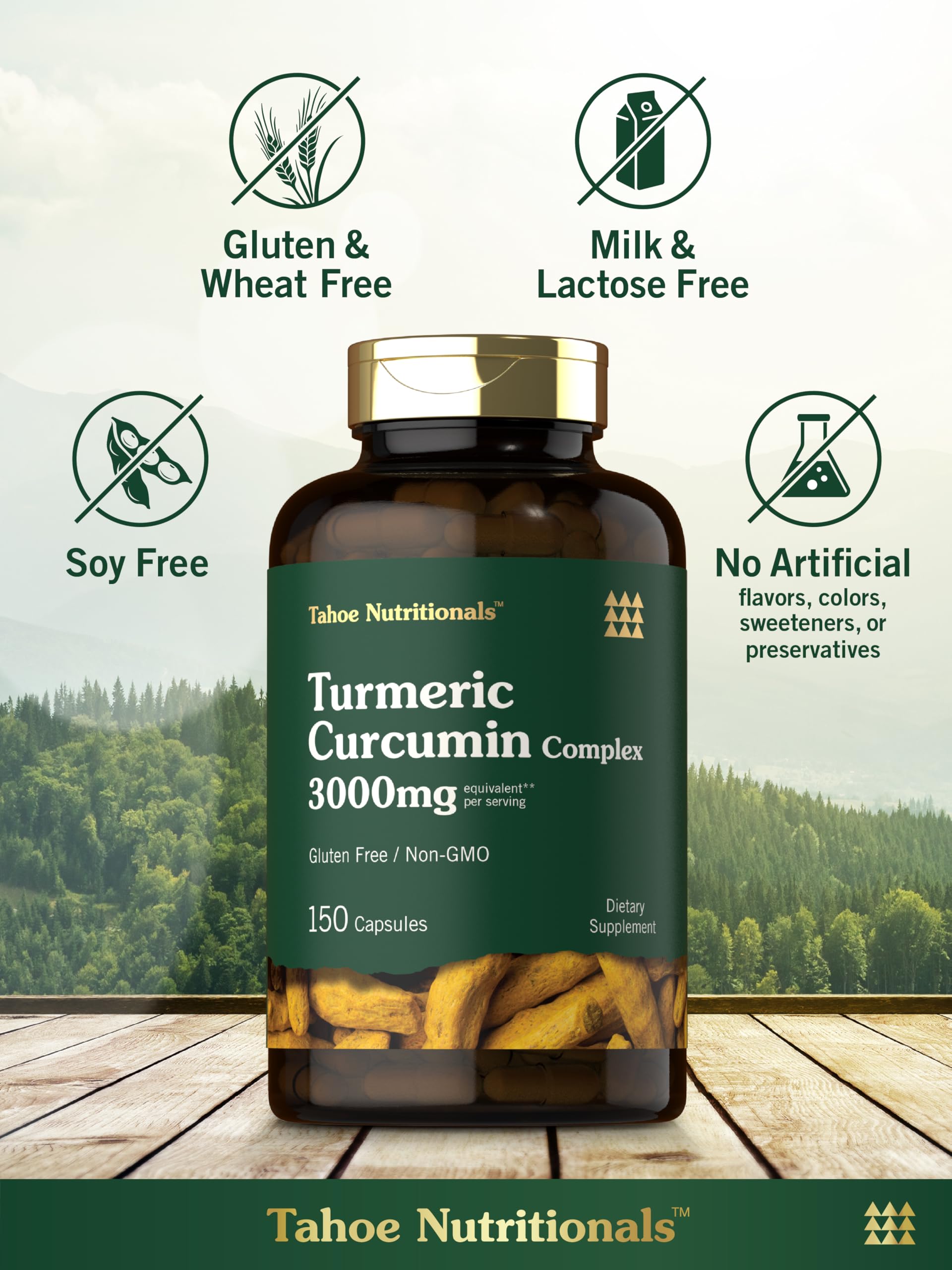 Tahoe Nutritionals Turmeric Curcumin Capsules packaging