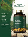 Tahoe Nutritionals Turmeric Curcumin Capsules with Black Pepper Extract