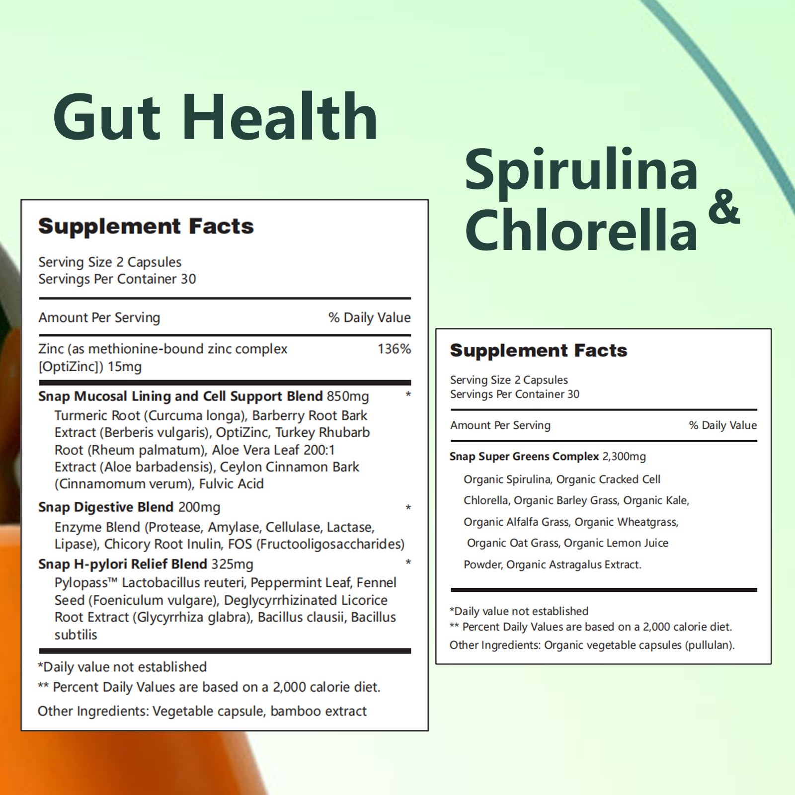 TakTuqa Multi-Enzymes Supplement nutritional information on packaging