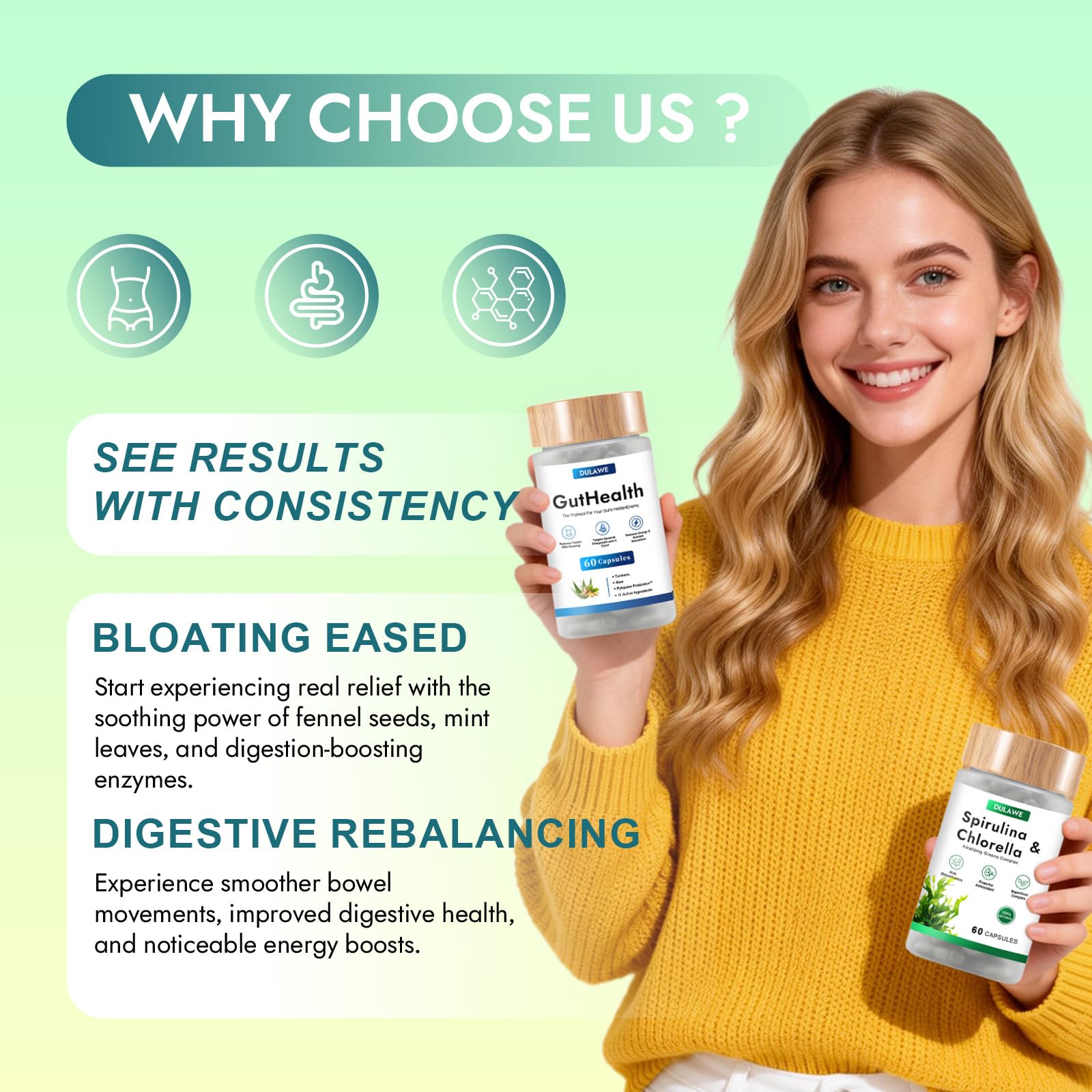 TakTuqa Multi-Enzymes Supplement with a glass of water
