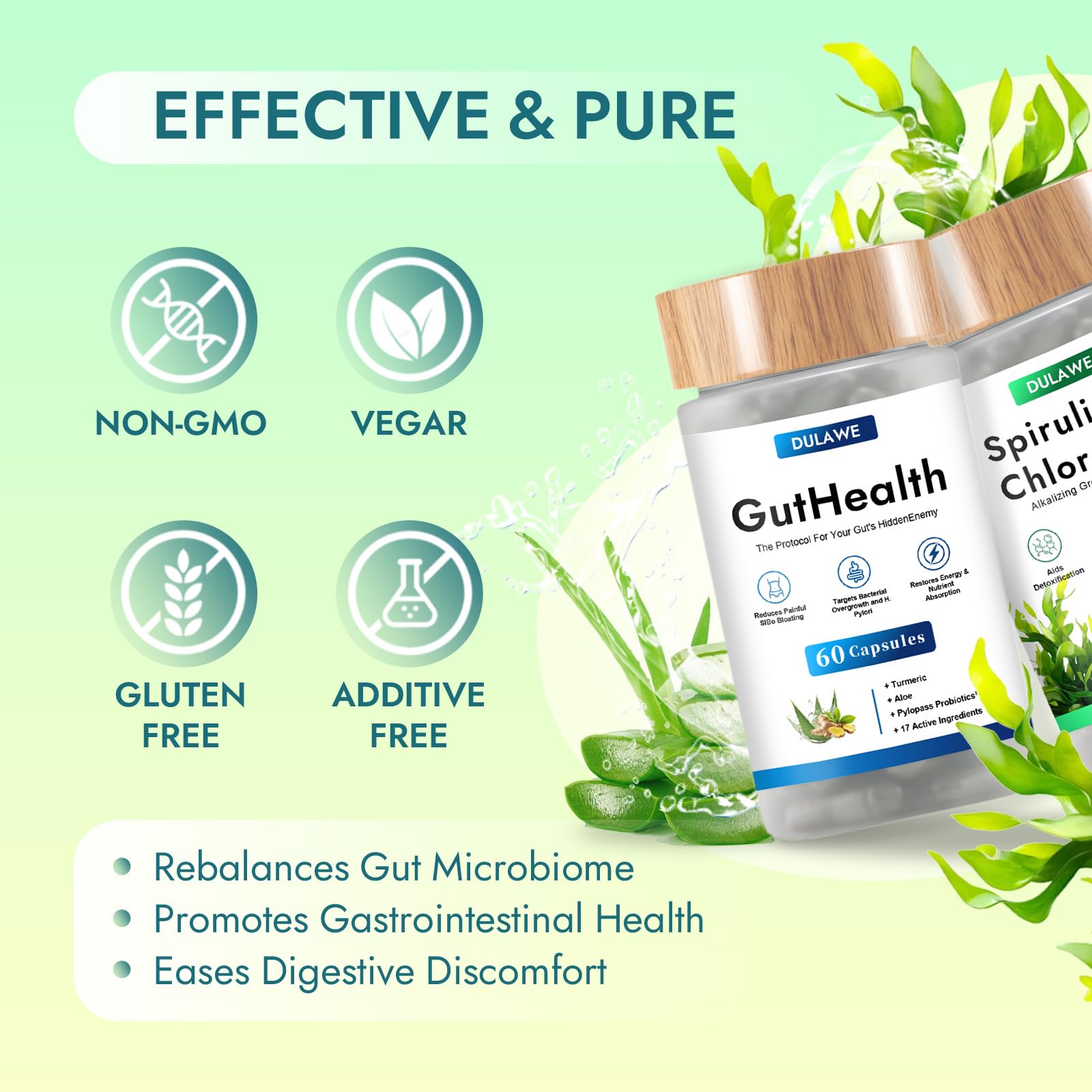 TakTuqa Multi-Enzymes Supplement with Spirulina and Chlorella ingredients
