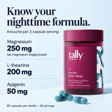 Tally Health Restore Melatonin-Free 90 Capsules bottle with label