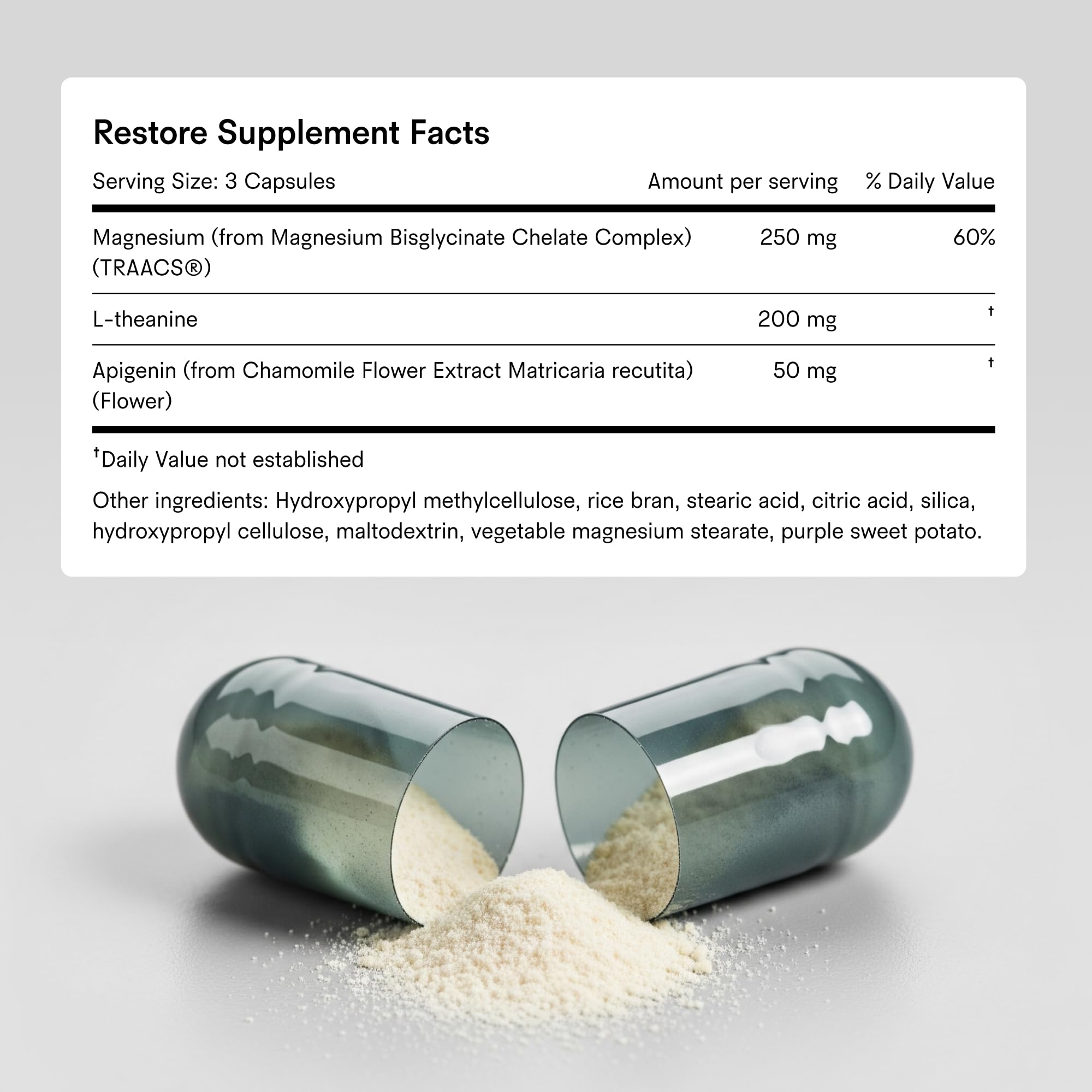Tally Health Restore Melatonin-Free 90 Capsules on a wooden table