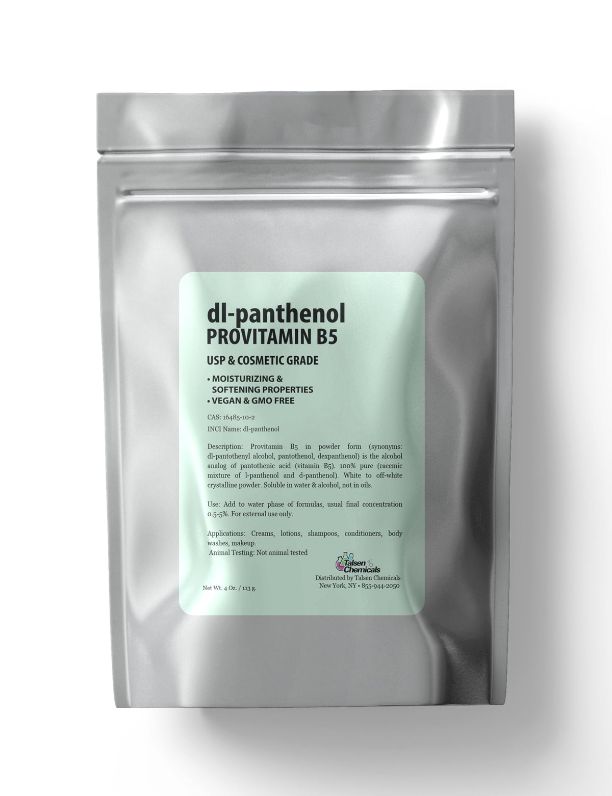 Talsen Chemicals B5 (Pantothenic Acid) Supplement front view packaging
