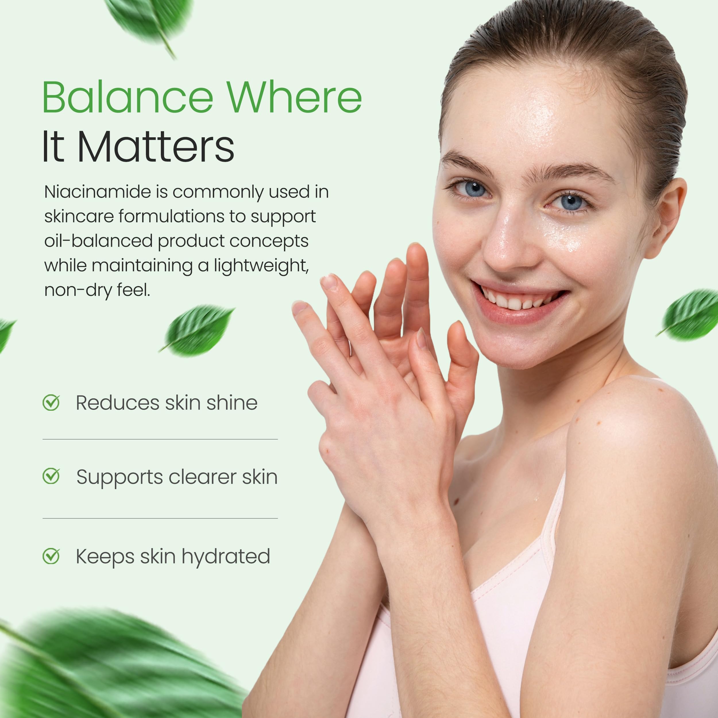 Talsen Chemicals Niacinamide Powder in a measuring spoon