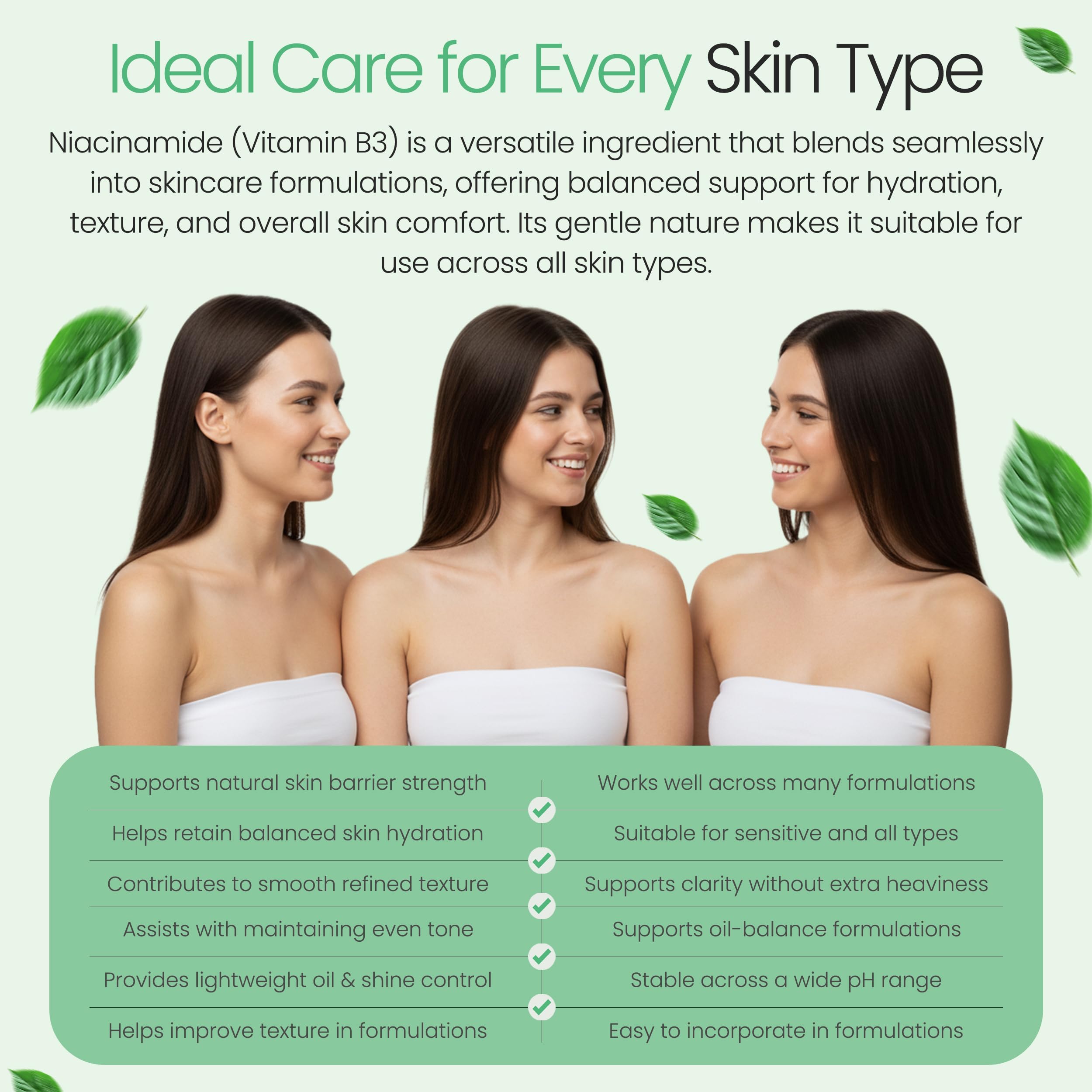 Talsen Chemicals Niacinamide Powder on a wooden surface