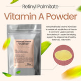 Talsen Chemicals Vitamin A Powder close-up of label