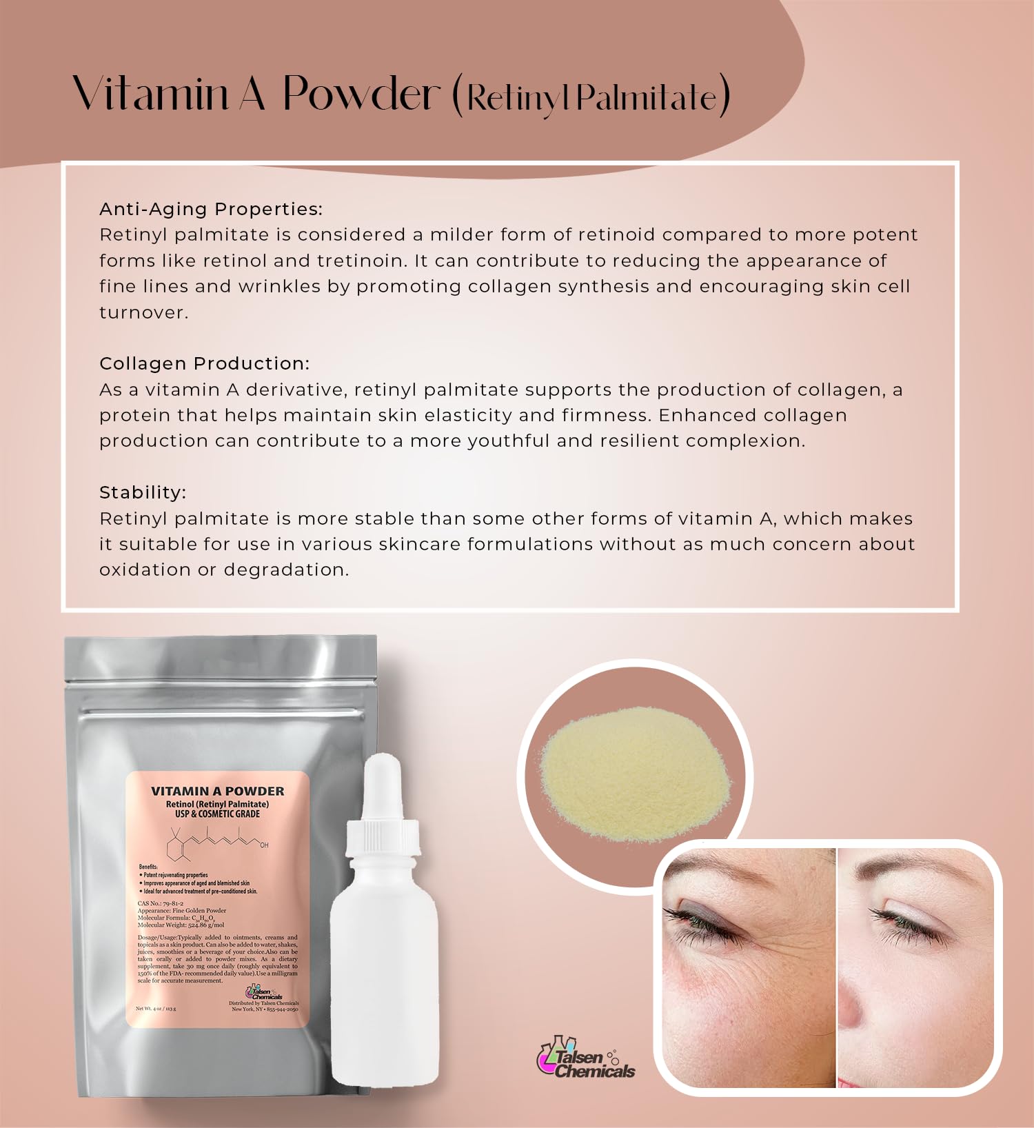 Talsen Chemicals Vitamin A Powder packaging