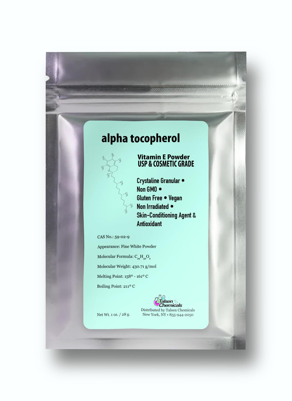 Talsen Chemicals Vitamin E 18g front view packaging
