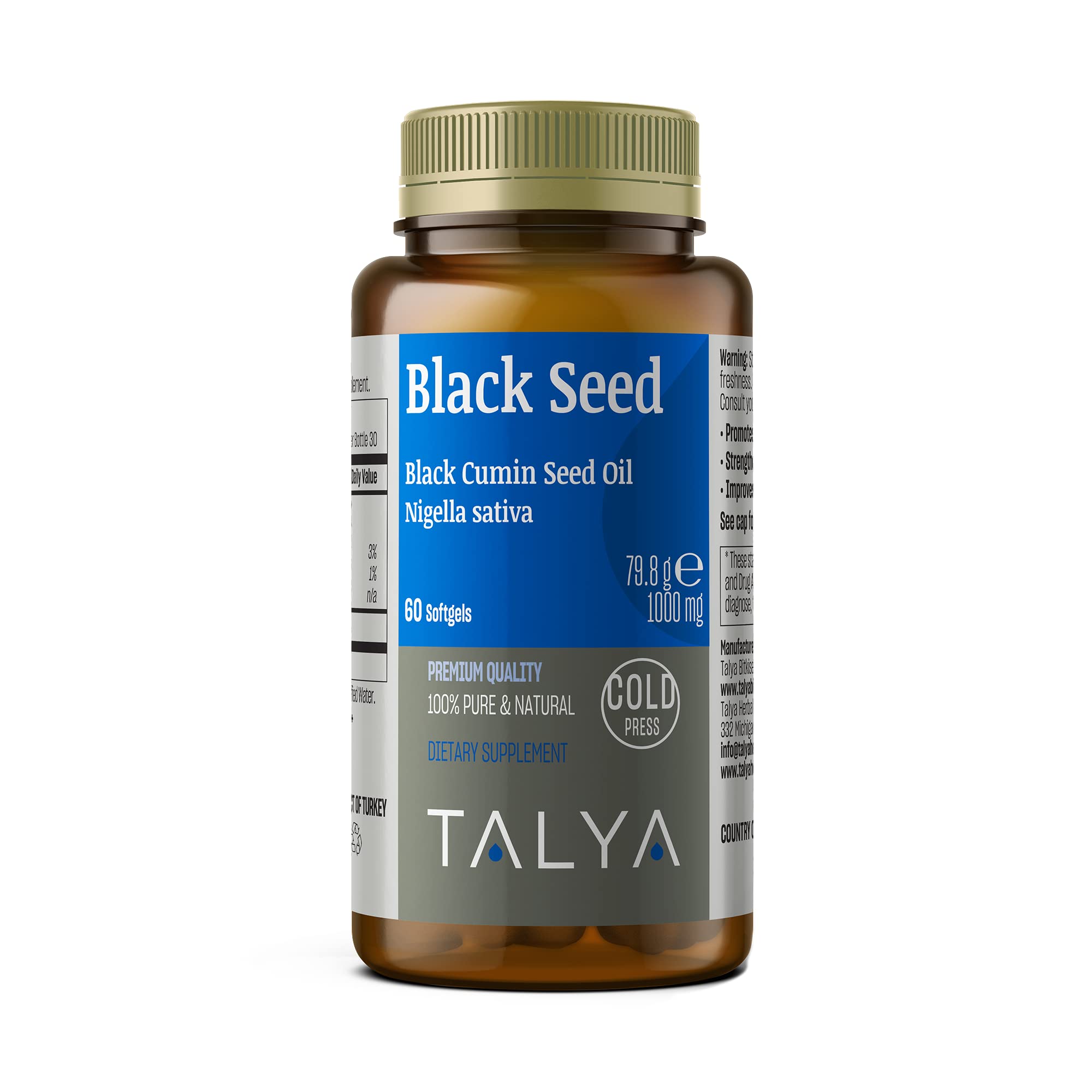 TALYA Black Seed Oil 50ml bottle front view