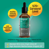 TALYA Oregano Oil 60g back view with ingredients