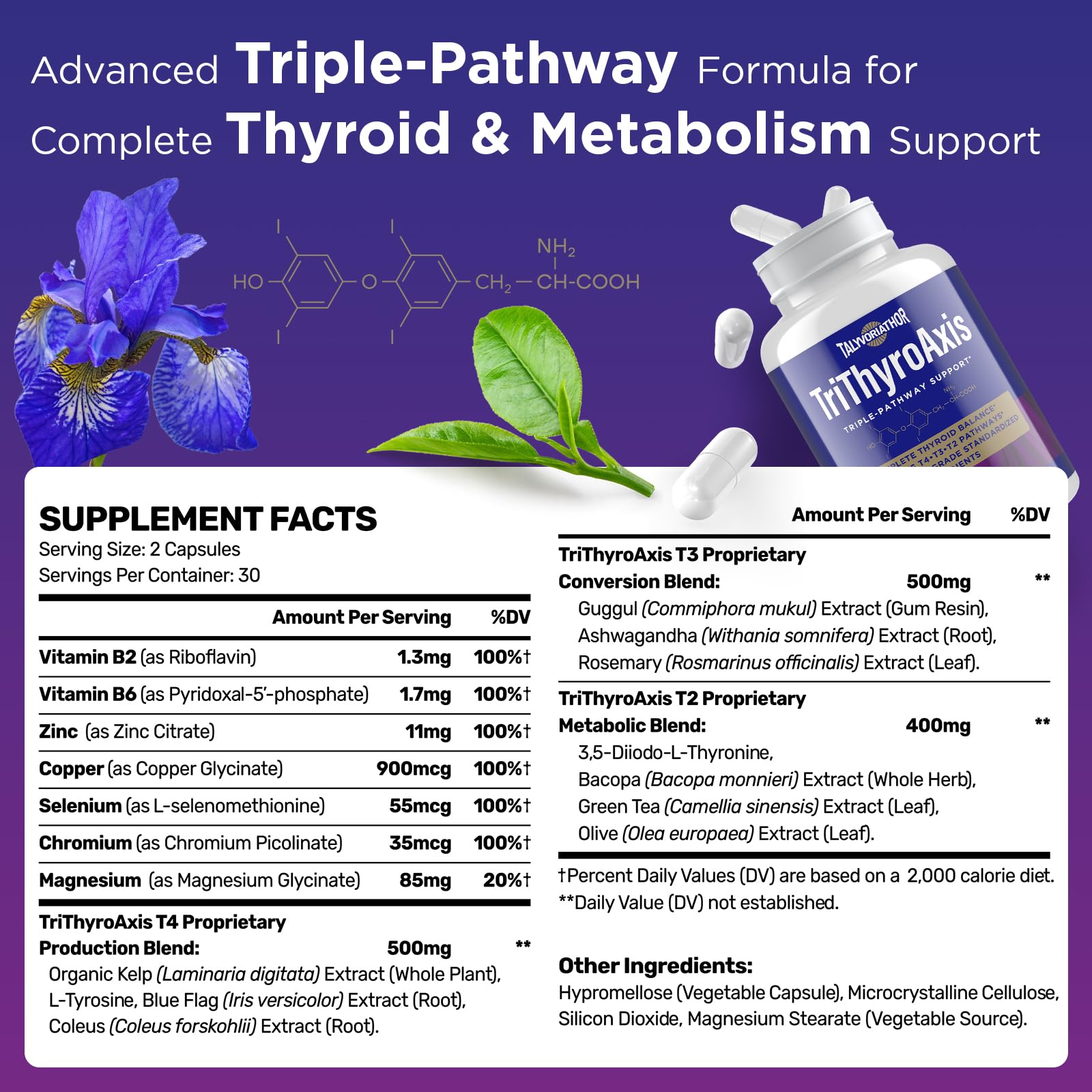 Talyvoriathor TriThyroAxis supplement bottle side view