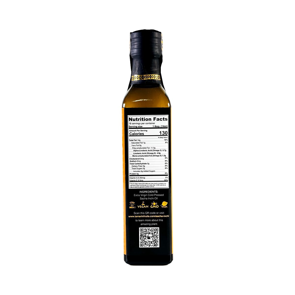 Tamarin Fruits Omega 3-6-9 oil close-up of label