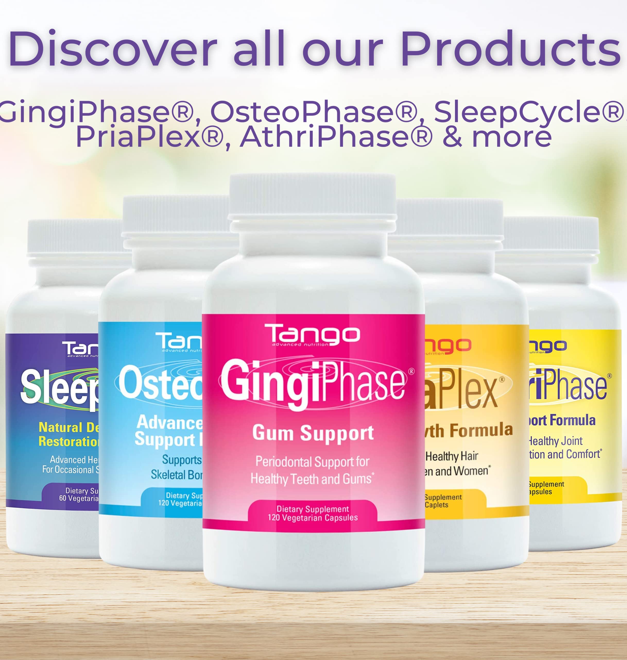 Tango AllerPhase herbal supplement 300mg capsules with herbal background