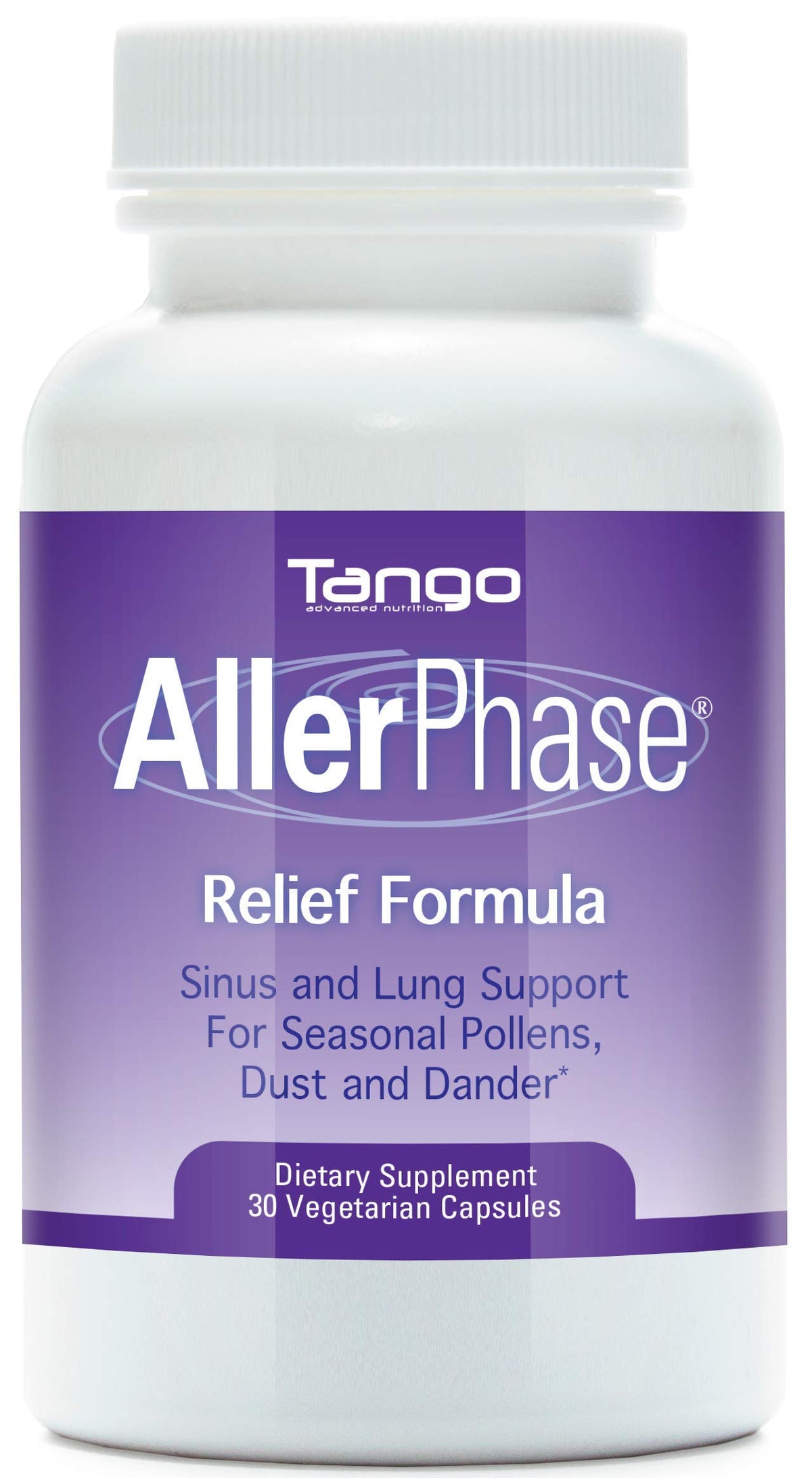 Tango AllerPhase herbal supplement 300mg front view of packaging