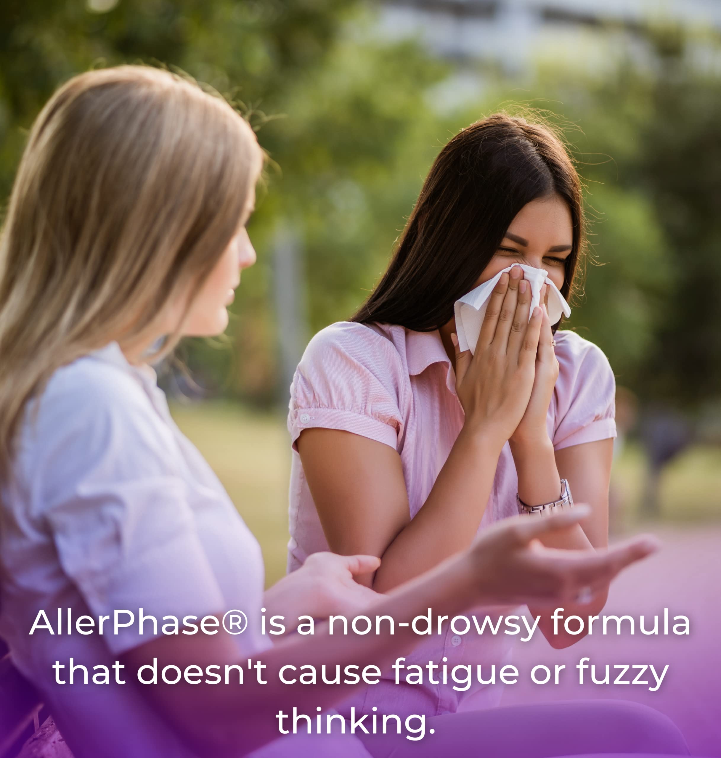 Tango AllerPhase herbal supplement 300mg ingredients list on packaging