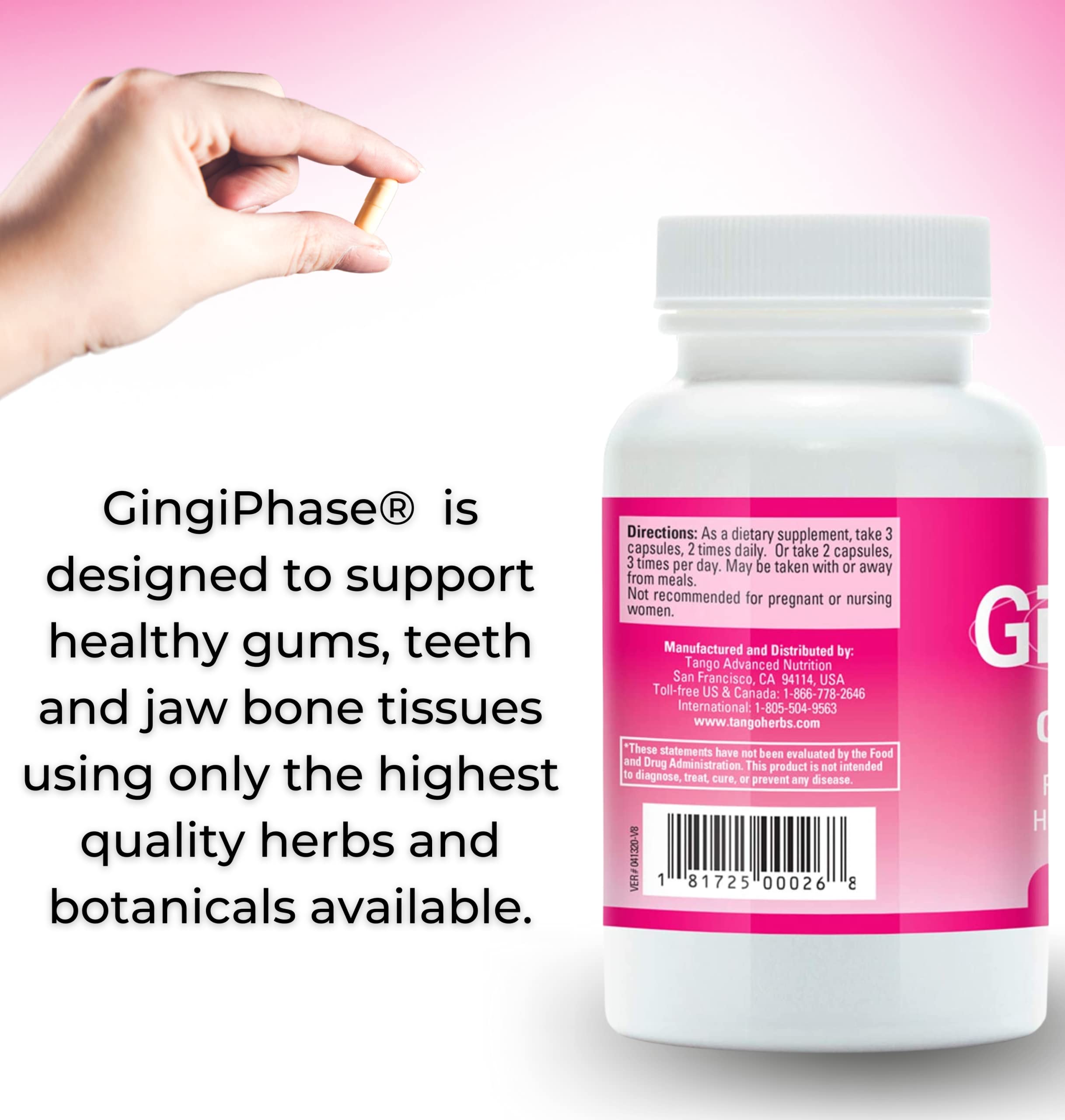 Tango GingiPhase Herbal Supplement 100g side view