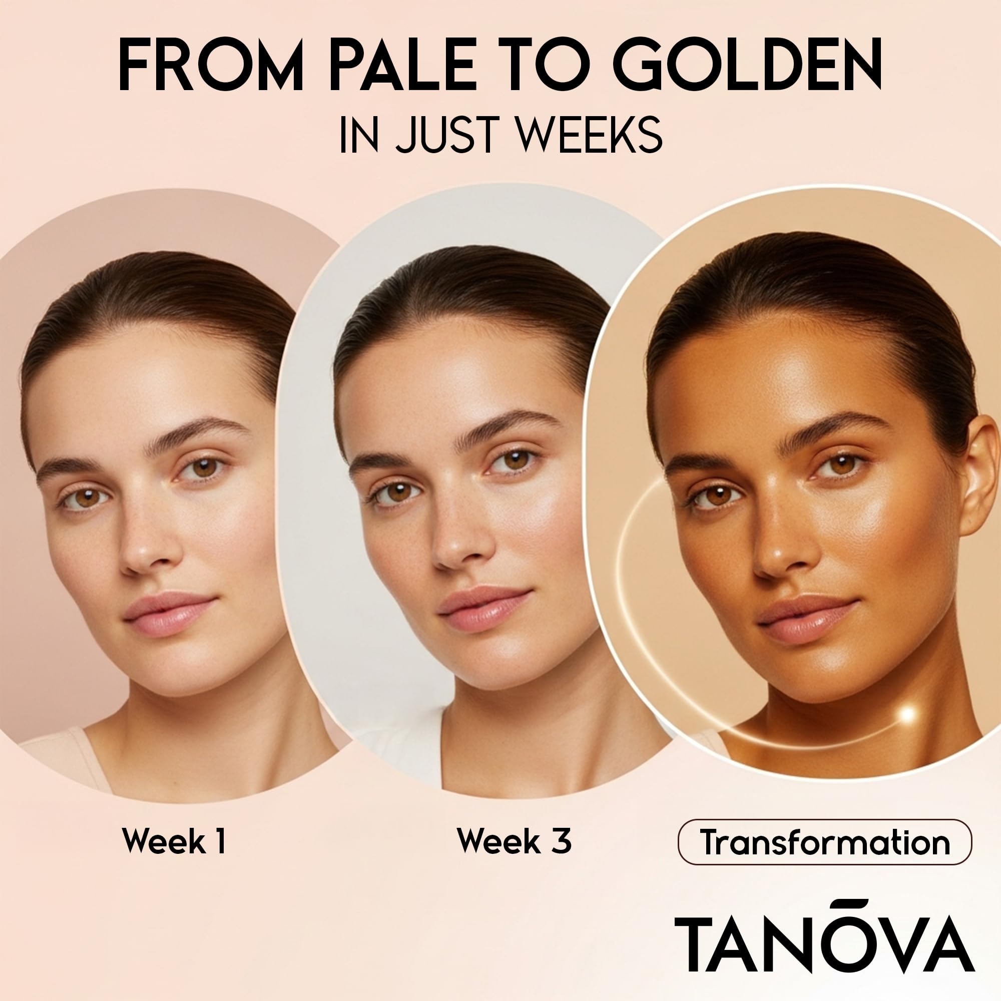 Tanova Tanning Capsules side view showing capsule size