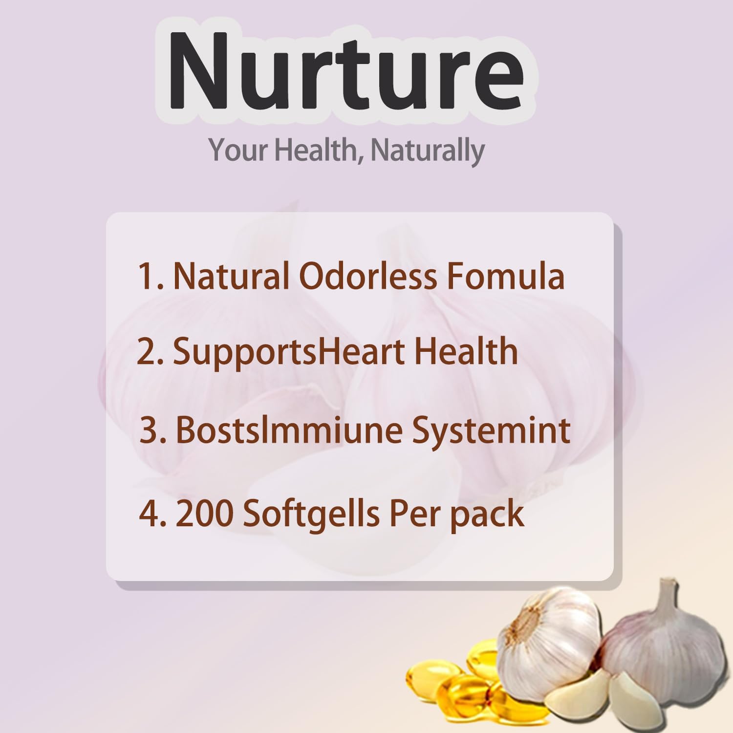 TANSPRESSO Aged Garlic Extract Softgels bottle with ingredients list
