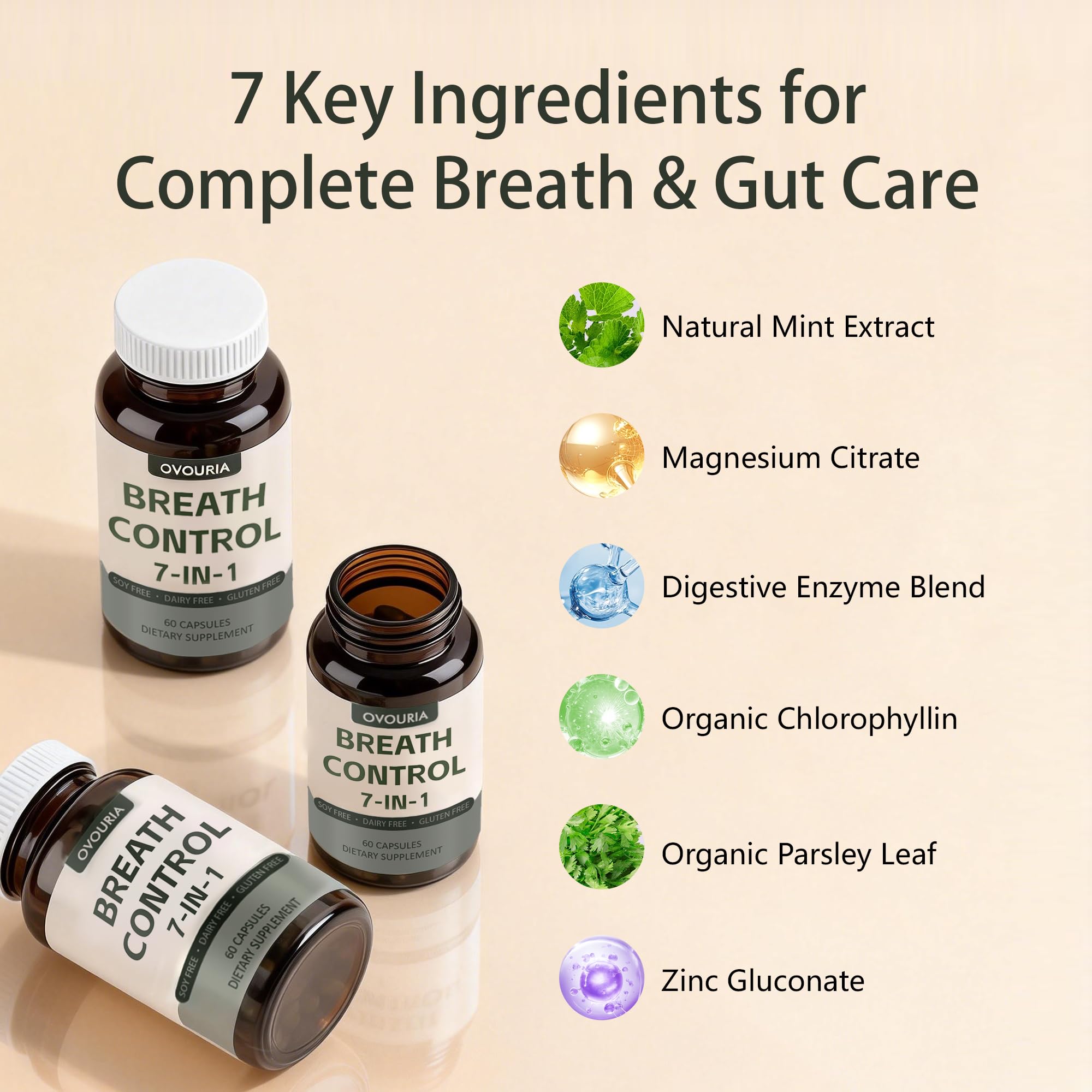 TANSPRESSO Ovouria Clear Breathing Support capsules in a hand