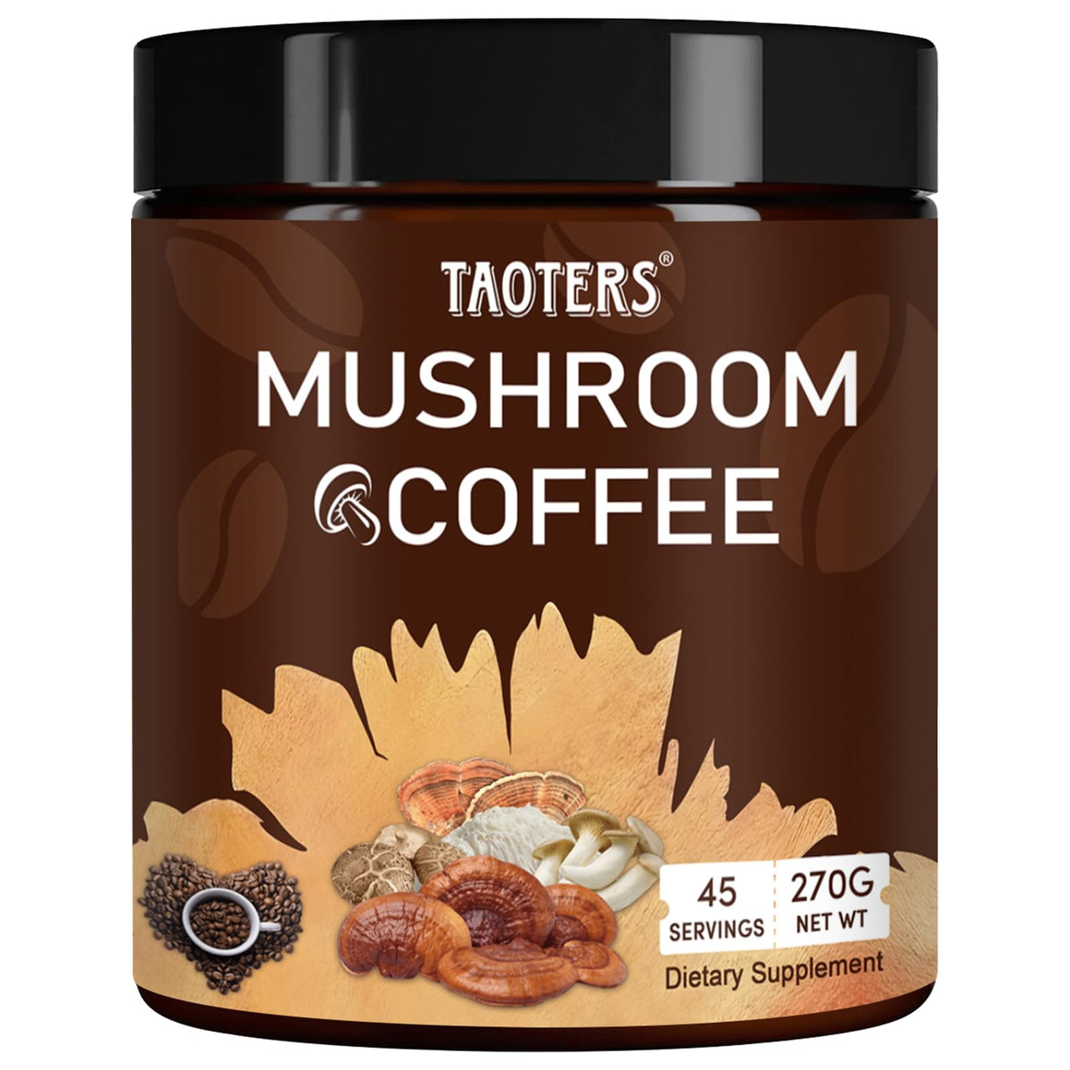 TAOTERS Mushroom Coffee Blend 270g front view packaging