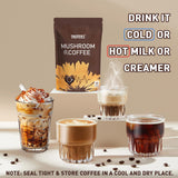TAOTERS Mushroom Coffee Blend lifestyle scene with coffee
