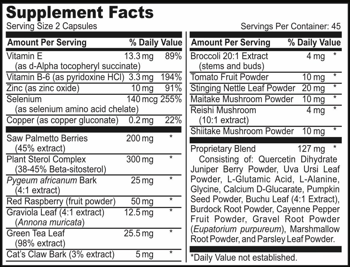 Targeted Science Saw Palmetto Prostate Health Supplement side view