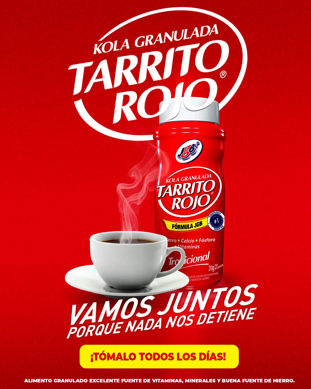 Tarrito Rojo Kola Multivitamin Supplement serving suggestion with cereals