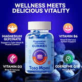 TasoMomi Magnesium Glycinate Gummies 400mg serving suggestion