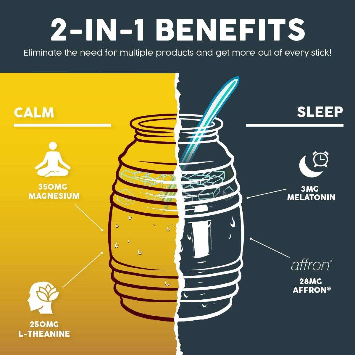Taste Salud Sleep Supplement Stick Packs 90g mixed in a glass