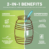 Taste Salud Spirulina 2-in-1 Greens & Superfoods stick pack with fruits and vegetables
