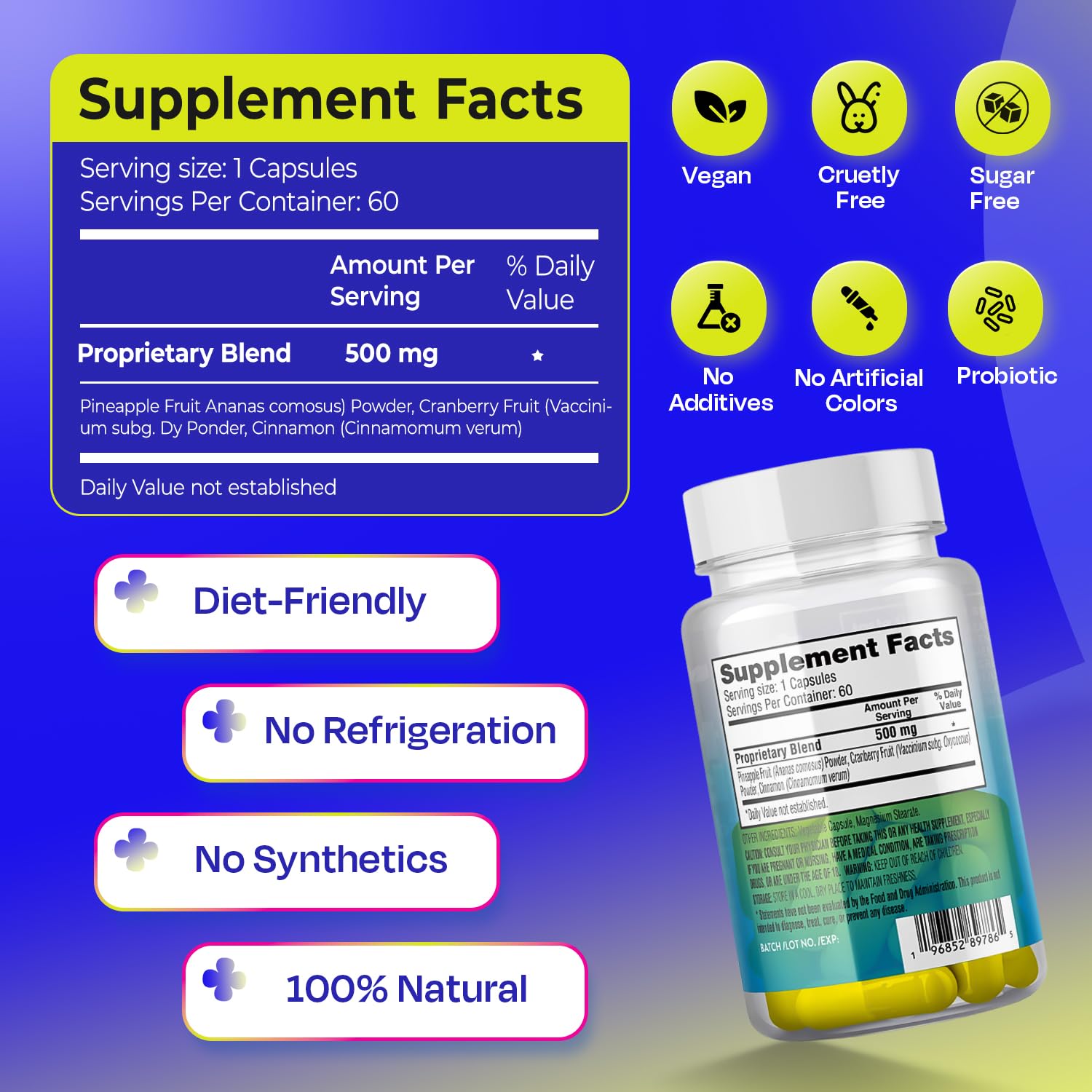 TASTE THE SWEET SPOT Probiotic Capsules lifestyle scene with water