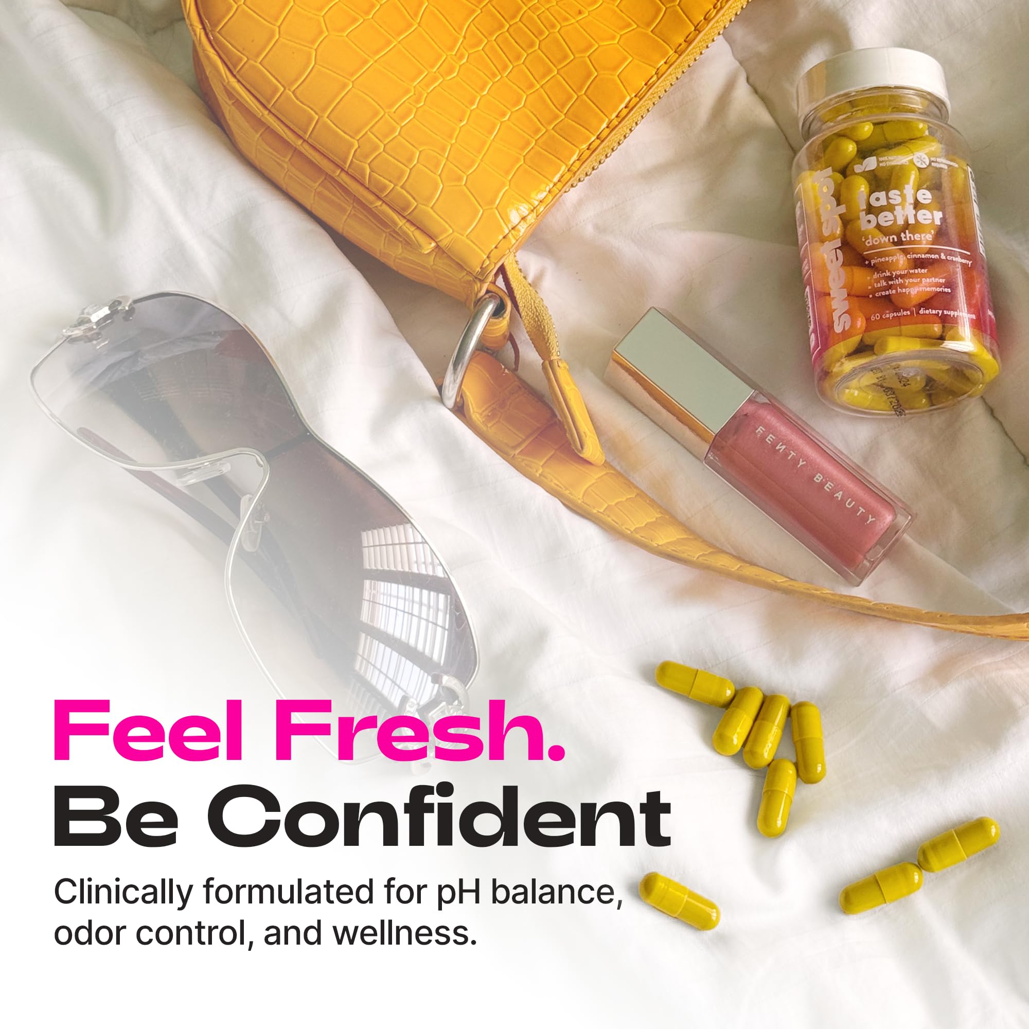 TASTE THE SWEET SPOT Vaginal Health Capsules 500mg with a glass of water