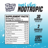 TASTY GAINS Brain Support Supplement 100g bottle with label