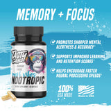 TASTY GAINS Brain Support Supplement 100g capsules side view