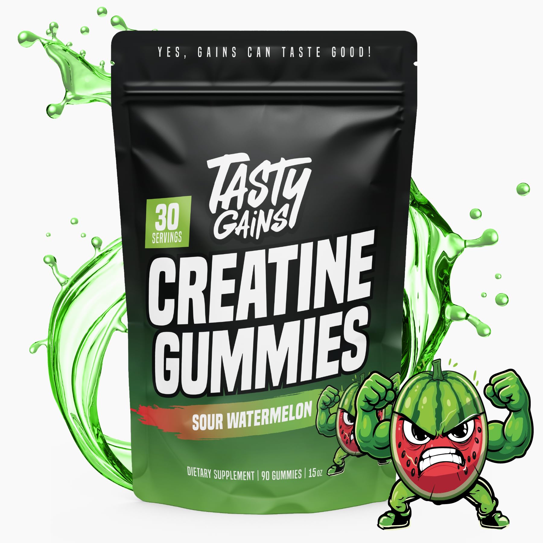TASTY GAINS Creatine Gummies close-up of gummies