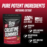 TASTY GAINS Creatine Gummies close-up of gummies